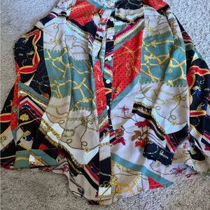 Fashion Nova Beige and Gold Patterned Shirt